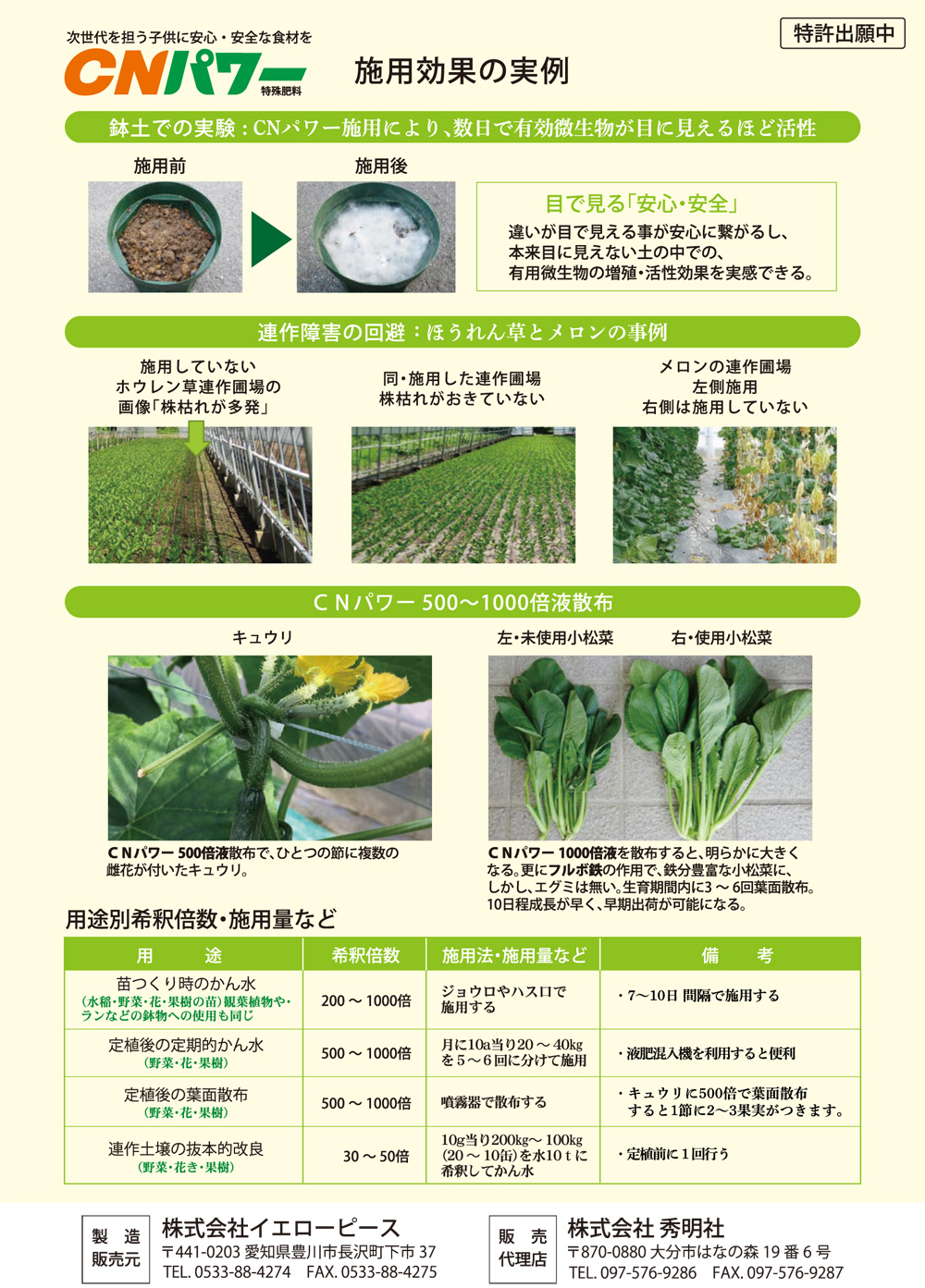 CNパワー 施用効果の実例